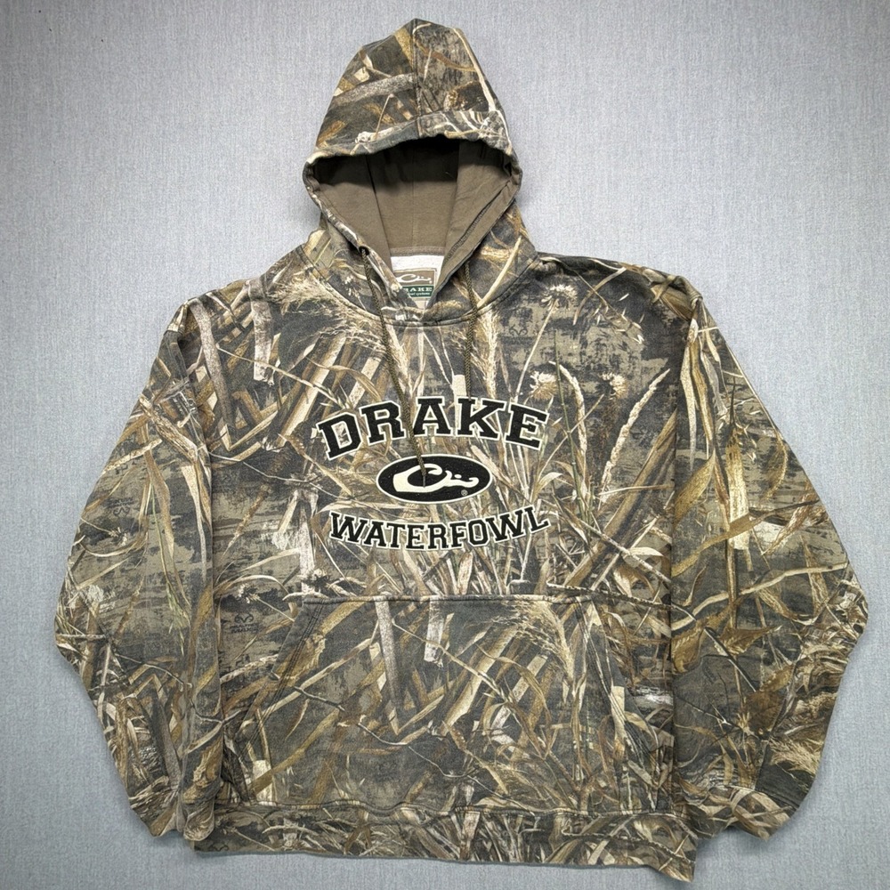 Drake Waterfowl Systems Camo Hoodie XXL Cotton Blend Long Sleeve